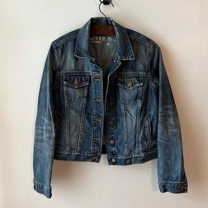 GAP 1969 denim distressed jean jacket.  Size small.